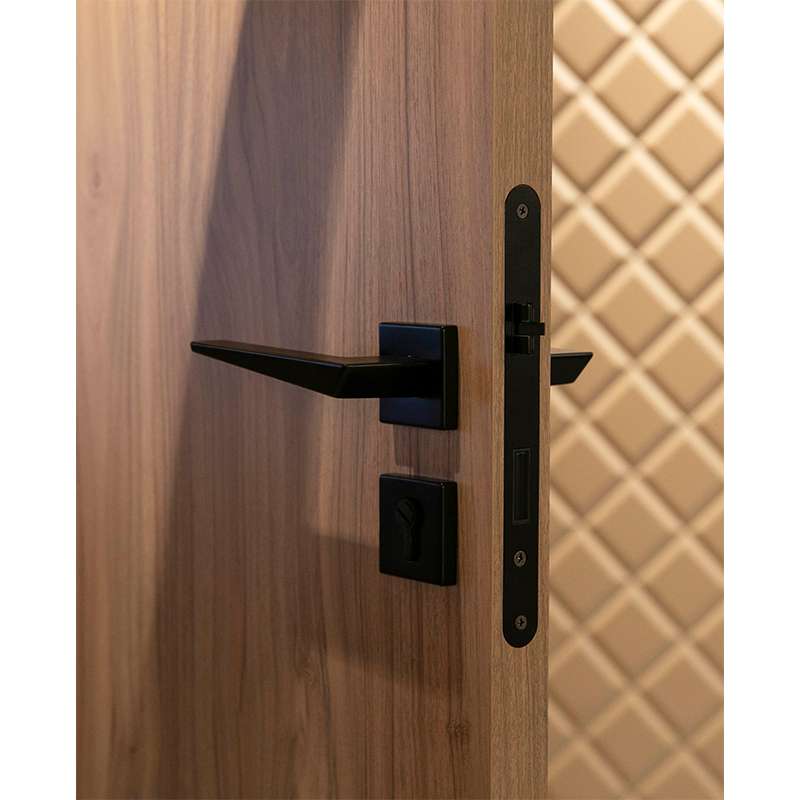 Solid Lever Handle Zinc Alloy Satin Black
