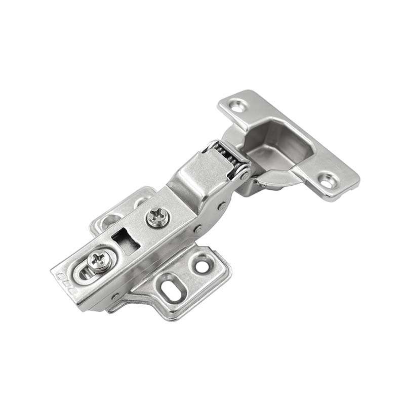 Bản Lề Tủ Đế Cố Định Giảm Chấn 2 Chiều Trùm Nửa Màu Niken Mờ