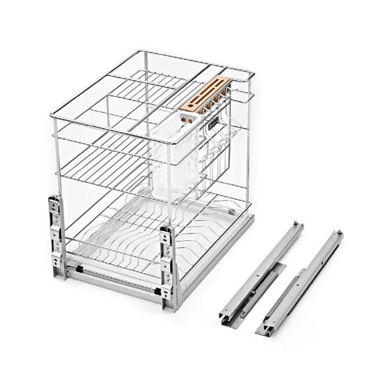 Kệ Gia Vị Đa Năng Với Ray Âm Giảm Chấn 300mm