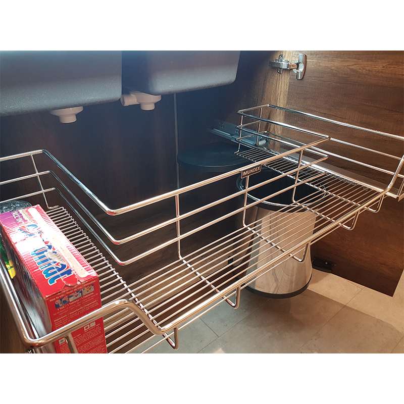 Pull-Out Under Sink Unit With Soft-Close Slides For Hinged Door