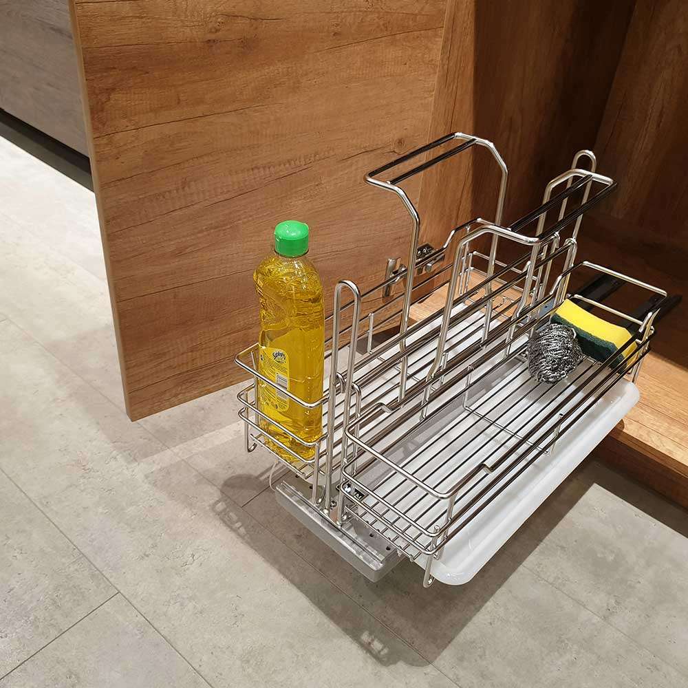 Phụ kiện tủ bếp với ray giảm chấn