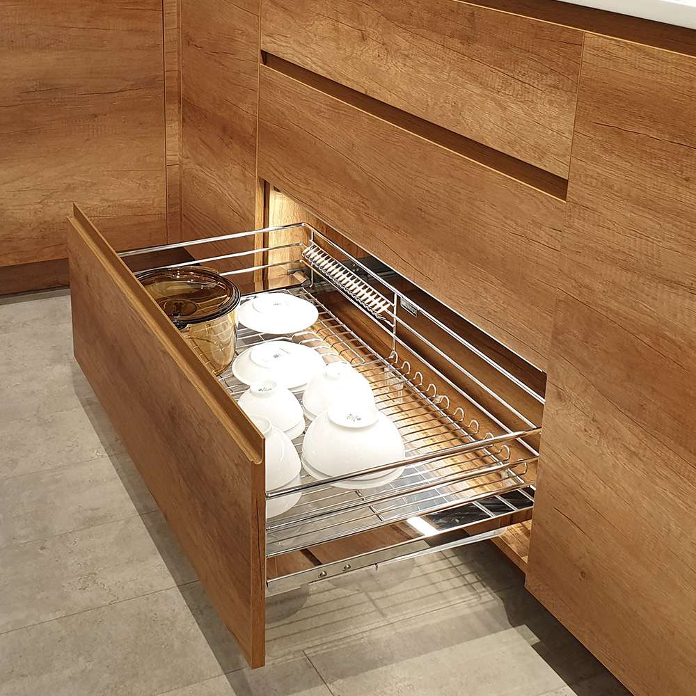 Phụ kiện tủ bếp với ray giảm chấn