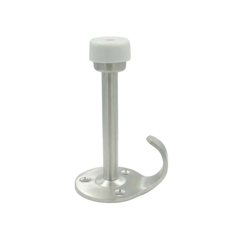 Chặn Cửa Gắn Tường Có Móc Treo Inox Mờ