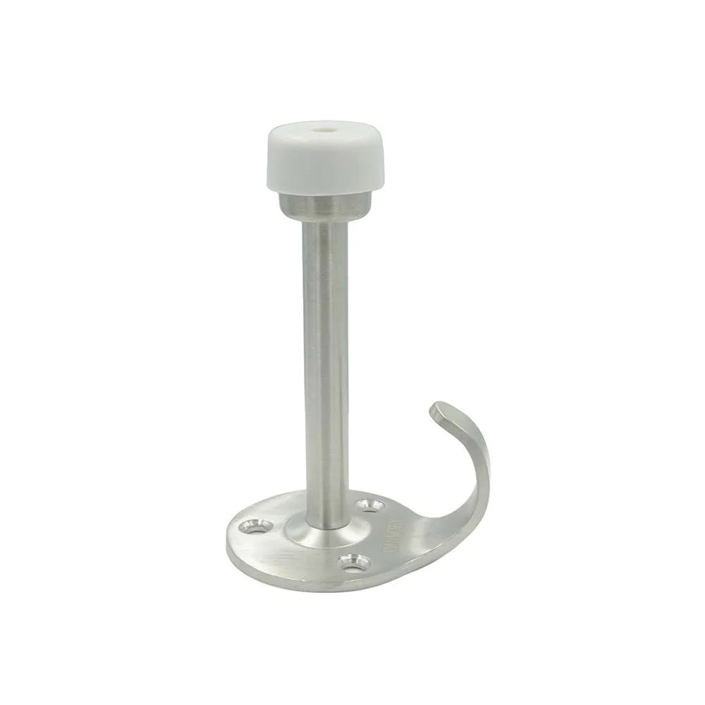 Chặn Cửa Gắn Tường Có Móc Treo Inox Mờ