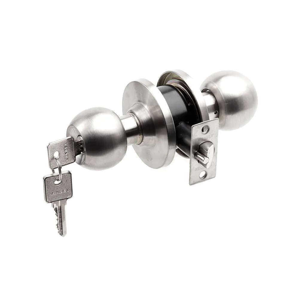 Push and key knob lockset