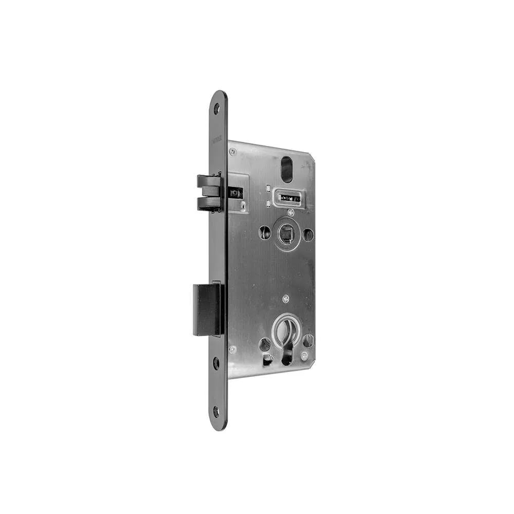 Silent mortise lock for profile cylinder_55/72mm_Satin black