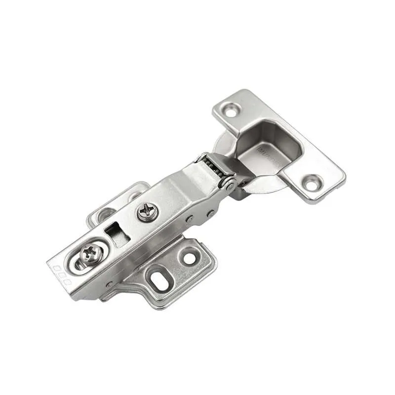 Bản Lề Tủ Đế Cố Định Giảm Chấn 2 Chiều Trùm Ngoài Màu Niken Mờ
