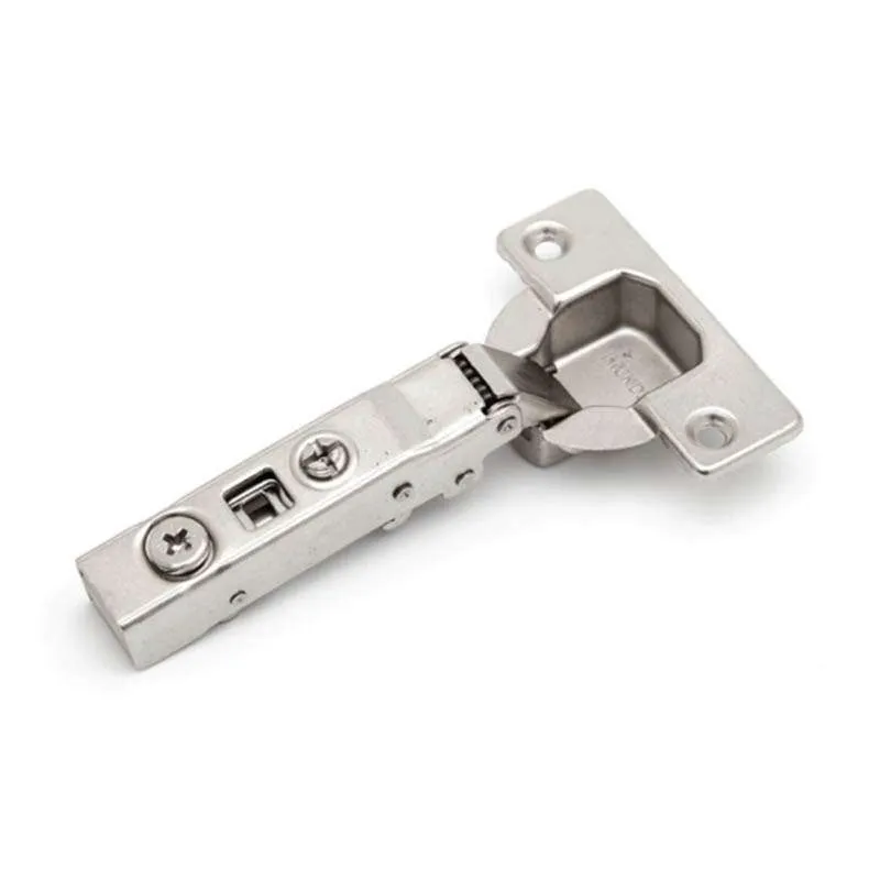 Bản Lề Tủ Lắp Cài Giảm Chấn 2 Chiều Trùm Nửa Màu Niken Mờ