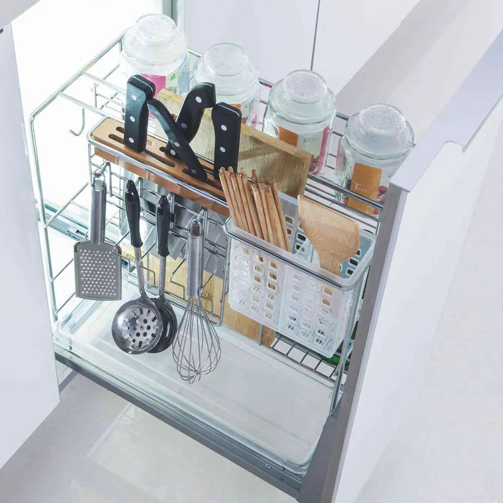 Kệ gia vị đa năng với ray âm giảm chấn